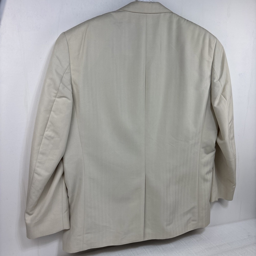 Chaps 48R Mens Cream 2 Button Blazer Sport Coat Jacket Subtle Stripes EUC‎ - Picture 9 of 13
